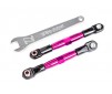 Camber links, front (pink-anodized) (2) (fits Drag Slash)