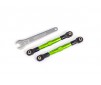 Toe links, front (green-anodized) (2) (fits Drag Slash)