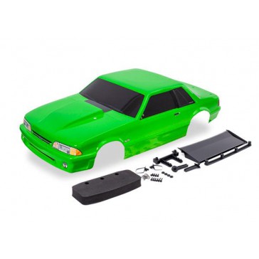 Body, Ford Mustang, Fox Body, green (painted, decals applied) (includ