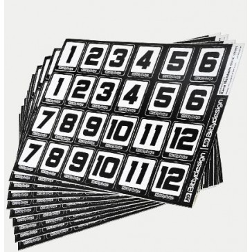 Race Numbers Decal sheet , Medium Pack (include 5 sheet)