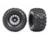 Tires & wheels, assembled, glued (XRT Race black wheels, Sledgehammer