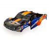 Body, Slash VXL 2WD (also fits Slash 4X4), orange & blue (painted, de