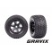 Tires & wheels, assembled, glued (X-Maxx black wheels, Gravix tires,