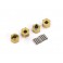 Wheel hubs, 7mm hex (brass) (4)/ axle pins (8)