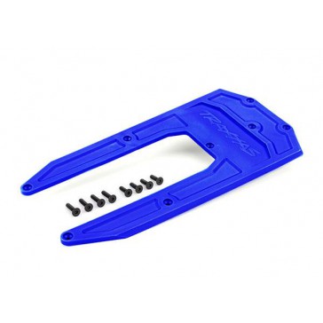 Skidplate, chassis, blue (fits Sledge)