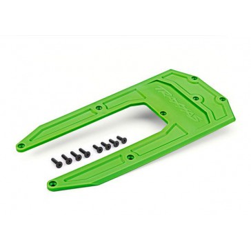 Skidplate, chassis, green (fits Sledge)