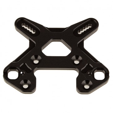 RC8B4 FRONT SHOCK TOWER, BLACK ALUMINUM