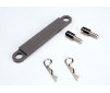 Battery hold-down plate (grey) / metal posts (2) / body clip