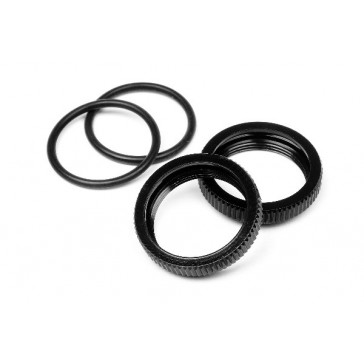 Big Bore Shock Spring Adjust Nut (Black/2Pcs)