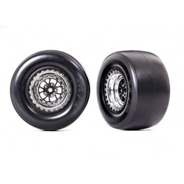 Tires & wheels, assembled, glued (Weld chrome with black wheels, Mick