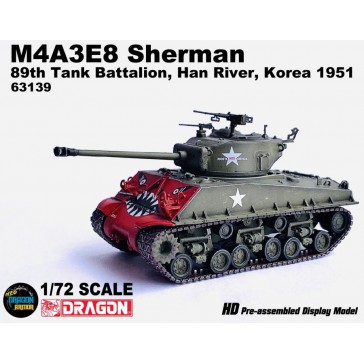 1/72 M4A3E8 SHERMAN TIGER FACE 89TH TANK KOREA 1951