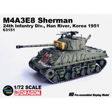 1/72 M4A3E8 SHERMAN TIGER FACE 24TH INFA KOREA 1951