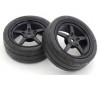 Pre-Glued Tyres FZ02 5-Spoke Black 1:10 Fazer 2.0 (2) Medium