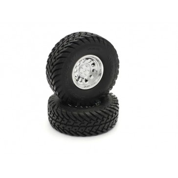 Pre-Glued Tyres Outlaw Rampage Pro (2) Chromed Wheels