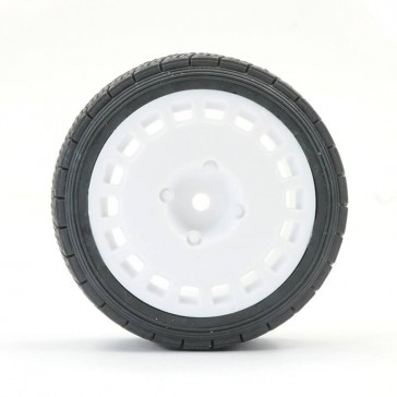 1/10TH RALLY ANGLE TYRE/WHEEL SET WHITE (4)