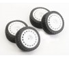 1/10TH RALLY ANGLE TYRE/WHEEL SET WHITE (4)