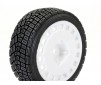 1/10TH RALLY ANGLE TYRE/WHEEL SET WHITE (4)