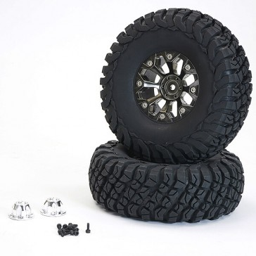 TEXAN 1/10 MOUNTED TYRES O N 8-SPOKE BEADLOCK WHEELS (PR)