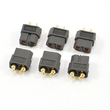 XT-60 BLACK FEMALE CONNECTORS (6PC)