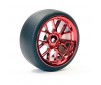 1/10 (4) DRIFT D1 TYRE w/3MM 14-SPOKE WHEEL - MET RED