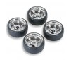 1/10 (4) DRIFT D1 TYRE w/9MM 5-SPOKE WHEEL- CHROME