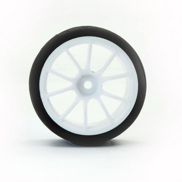 1/10 STREET/TREAD TYRE 10SP WHITE WHEEL