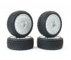 1/10TH RALLY ANGLE TYRE/WHEEL SET SILVER (4)