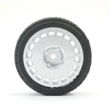 1/10TH RALLY ANGLE TYRE/WHEEL SET SILVER (4)