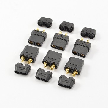 XT-90 BLACK FEMALE CONNECTORS (6PC)