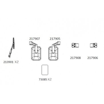 JT4 Rearview Mirror + Wiper Kit