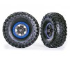 Tires & wheels, assembled, glued (TRX-4 Sport 2.2' gray, blue beadloc