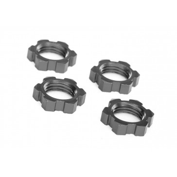 Wheel nuts, splined, 17mm, serrated (gray-anodized) (4)