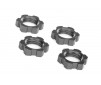 Wheel nuts, splined, 17mm, serrated (gray-anodized) (4)