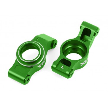 Carriers, stub axle (green-anodized 6061-T6 aluminum) (left & right)