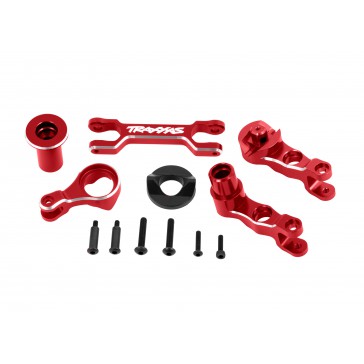 Steering bellcranks (left & right)/ draglink (6061-T6 aluminum, red-a