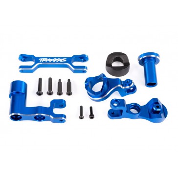 Steering bellcranks (left & right)/ draglink (6061-T6 aluminum, blue-