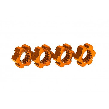 Wheel hubs, hex, aluminum (orange-anodized) (4)