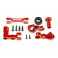 Steering bellcranks (left & right)/ draglink (6061-T6 aluminum, red-a