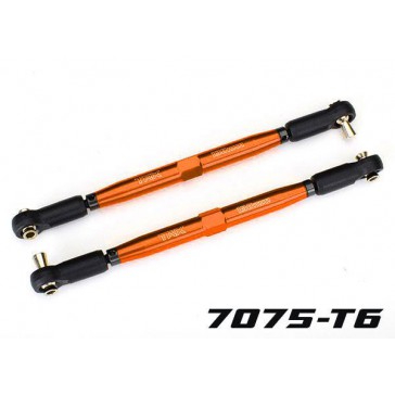 Toe links, X-Maxx (TUBES orange-anodized, 7075-T6 aluminum, stronger