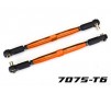 Toe links, X-Maxx (TUBES orange-anodized, 7075-T6 aluminum, stronger