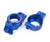 Caster blocks (c-hubs), 6061-T6 aluminum (blue-anodized), left & righ