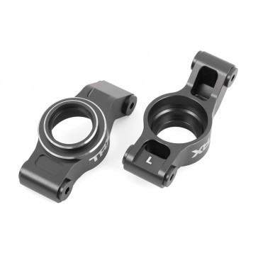 Carriers, stub axle (gray-anodized 6061-T6 aluminum) (left & right)