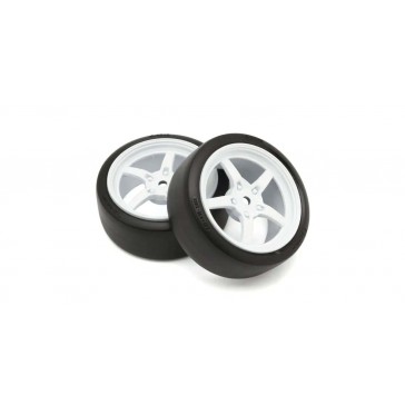 Pre-Glued Tyres FZ02 5-Spoke White1:10 Fazer 2.0 (2) Rally