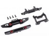 Bumper, front (1), rear (1), 6061-T6 aluminum (black-anodized) (assem