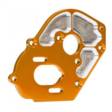 Plate, motor, machined 6061-T6 aluminum (orange-anodized) (4mm thick)