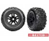 Tires & wheels, assembled, glued (3.8' black wheels, belted Sledgeham