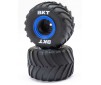 MT Tires, Blue Beadlock, Premount(2): Mini LMT