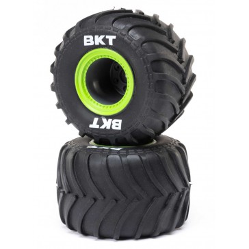 MT Tires,Green Beadlock, Premount(2): Mini LMT