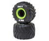 MT Tires,Green Beadlock, Premount(2): Mini LMT