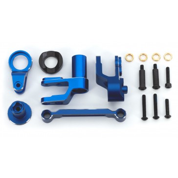 Steering bellcranks, draglink (blue-anodized 6061-T6 aluminum)/ bellc